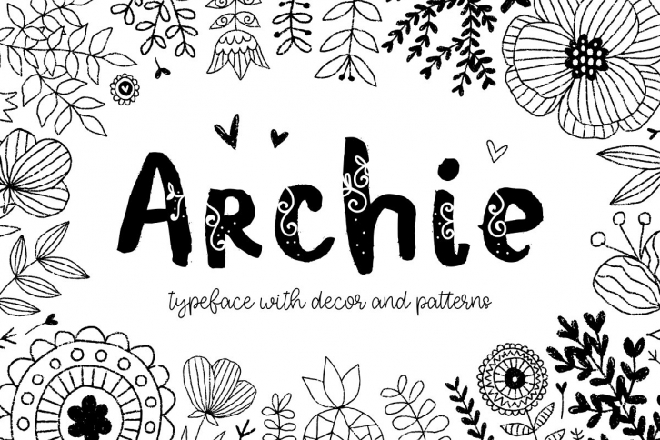 Archie typeface with Clipart Font Download