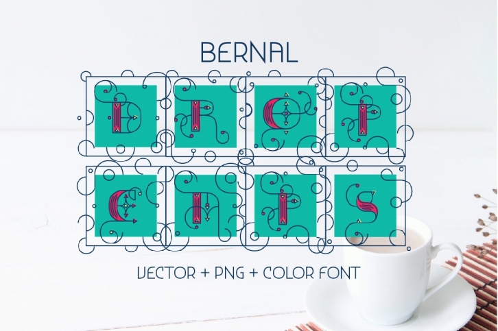 Bernal Drop Caps Color typeface Font Download