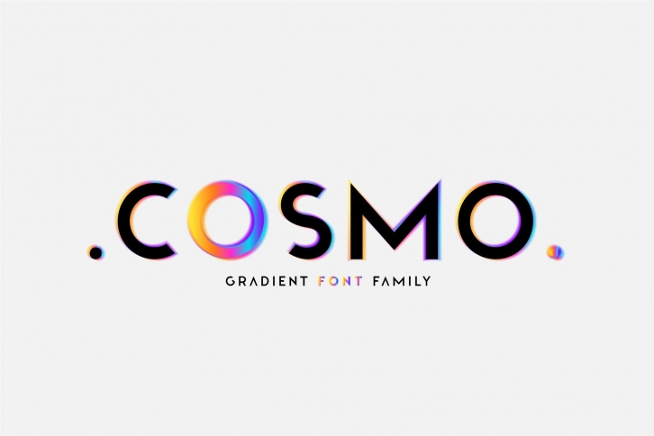 Cosmo. OTF-SVG Hologram font family. Font Download