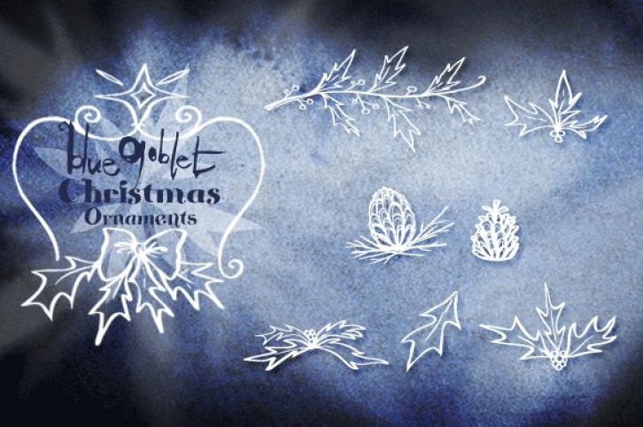 Blue Goblet Christmas Ornaments Font Download