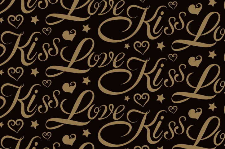 Love, Kiss, Lettering, Design Font Download