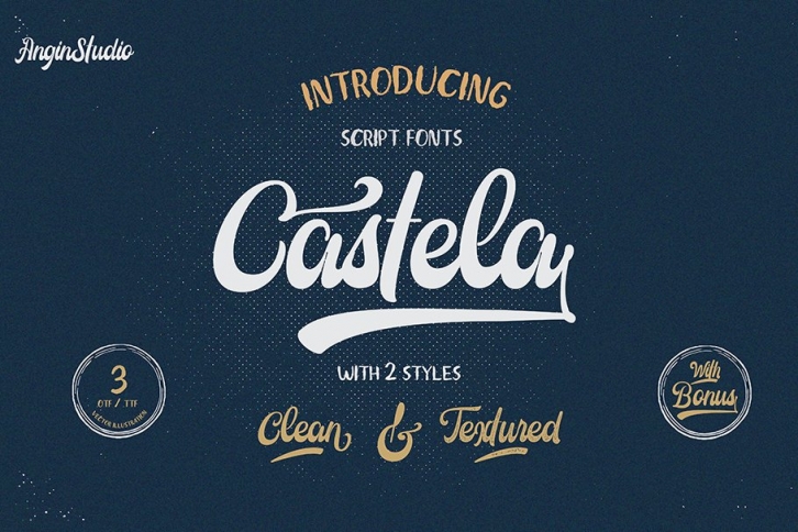 Castela (3 fonts with extras) Font Download