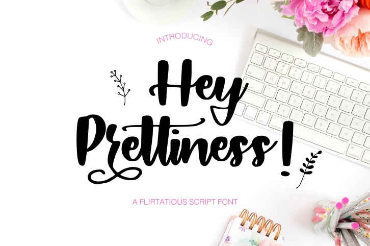 Hey Prettiness! + Bonus Vectors Font Download