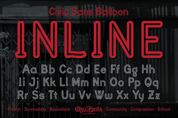Civic Sans Balloon Inline Font Download