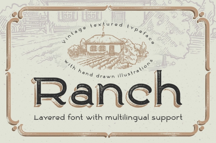 Ranch vintage font  illustrations Font Download