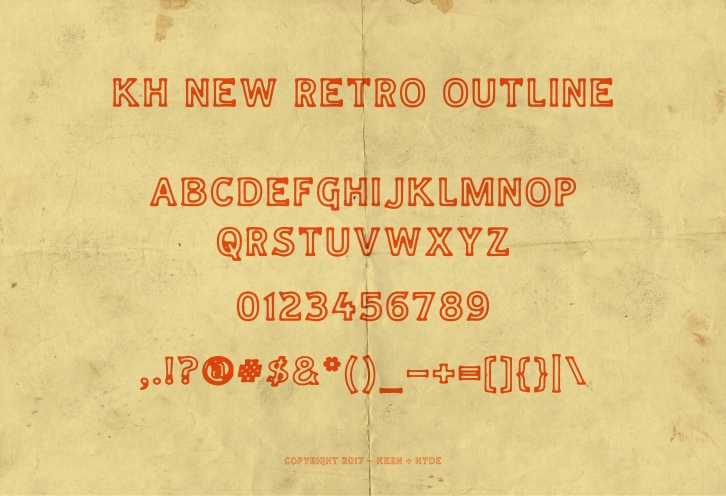 KH NEW RETRO OUTLINE Font Download