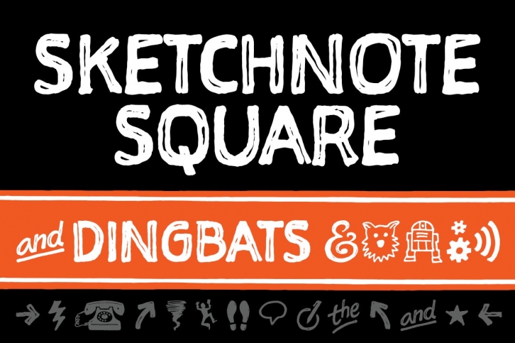 Sketchnote Square + Dingbats Font Download